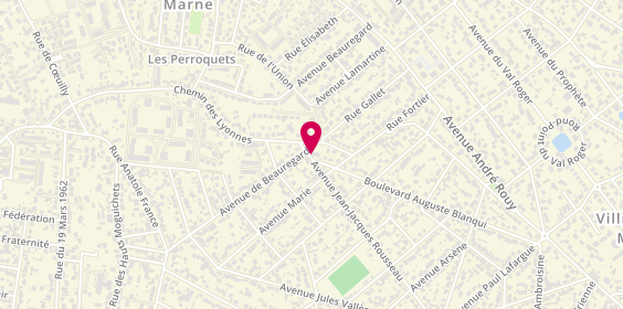 Plan de Le Belvédère, 3 avenue Jean - Jacques Rousseau, 94500 Champigny-sur-Marne